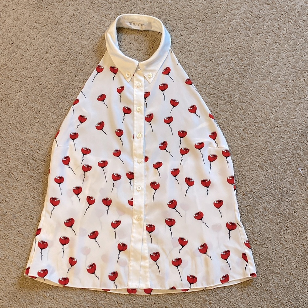 Miu miu vintage silk backless top